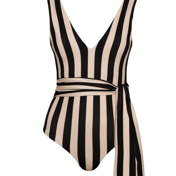 Encantadore, Vero Black Stripes One Piece, NWT, Sz XS - Picture 3 of 7